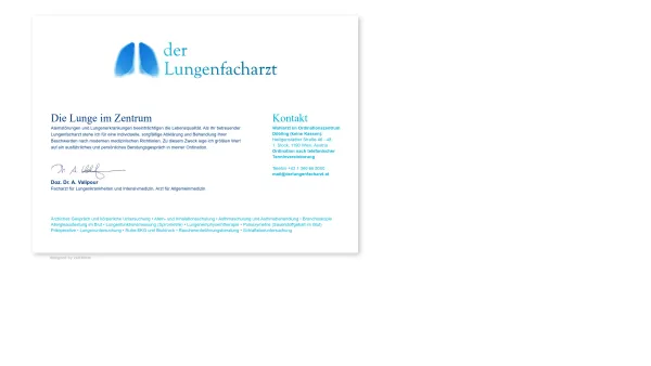 Website Screenshot: der lungenfacharzt - Der Lungenfacharzt – Doz. Dr. Arschang Valipour - Date: 2023-06-15 16:02:34