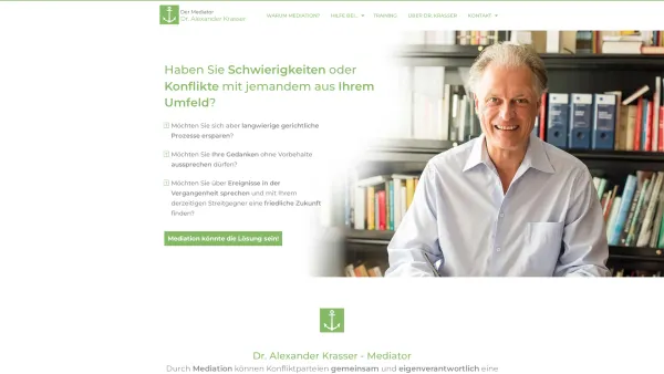 Website Screenshot: Dr. Alexander Krasser - Rechtsanwalt und eingetragener Mediator - Mediator Wien - Dr. Alexander Krasser, 1130 Wien - Date: 2023-06-22 12:13:55