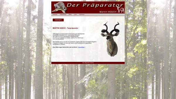 Website Screenshot: Tierpräparator M. Hosch - der präparator - M. Hosch - Date: 2023-06-22 15:00:16