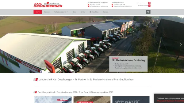 Website Screenshot: Karl Deschberger Gesellschaft m.b.H. Co. Landtechnik Deschberger Steyr Case Traktore - Landtechnik Karl Deschberger - Ihr Landtechnik Partner - Date: 2023-06-14 10:39:26