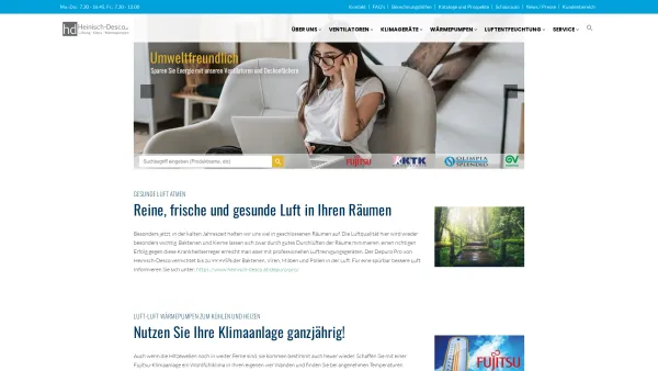 Website Screenshot: desco Kälte-Klima-Rückkühltechnik GmbH - Heinisch-Desco | Klima- und Lüftungstechnik - Date: 2023-06-22 15:10:47