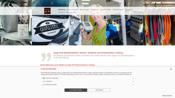 Website Screenshot: DESIGN M.W Monja Weißenbacher Maschinenstickerei / Stickerei .& Textile Werbung - Stickerei Salzburg - Design M.W ihre Maschinenstickerei - Date: 2023-06-14 10:47:21