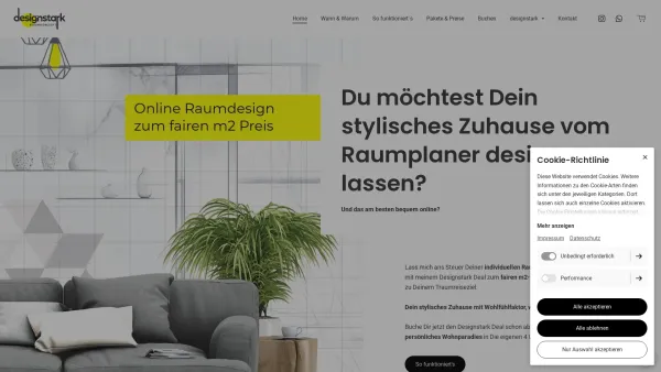 Website Screenshot: designstark e.U. - Online Raumdesigner | Einrichtungsberatung & Raumplanung zum fairen m2-Preis - Date: 2023-06-26 10:26:13