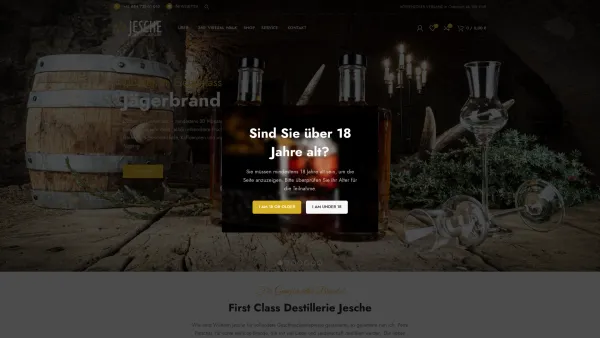 Website Screenshot: Destillerie Wilhelm Jesche - First Class Destillerie Jesche - Gin - Williams Brand - Date: 2023-06-22 15:13:17