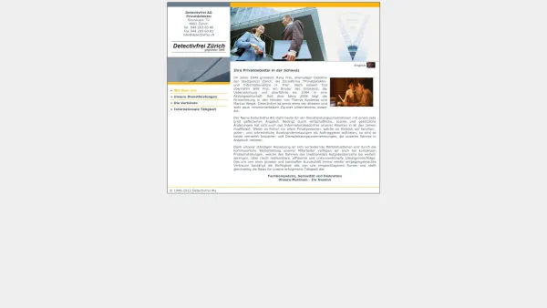 Website Screenshot: Detectivfrei AG - Detectivfrei AG Zürich - Date: 2023-06-15 16:02:34