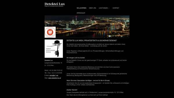 Website Screenshot: Detektei Lux - Detektei Lux aus Wien | Privatdetektiv & Sicherheitsdienst - Date: 2023-06-14 10:46:38