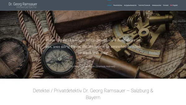 Website Screenshot: Dr. Georg Ramsauer Detektei/Detektiv/Privatdetektiv in Salzburg - Privatdetektiv Dr. Georg Ramsauer - Detektei Salzburg - Date: 2023-06-22 15:13:17