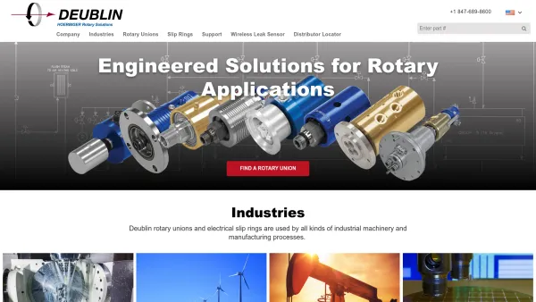 Website Screenshot: DEUBLIN Austria DeublCompany Precision Rotating Unions Steam Joints and Siphon Systems - Rotary Unions & Electrical Slip Rings | Deublin Company - Date: 2023-06-22 15:13:17