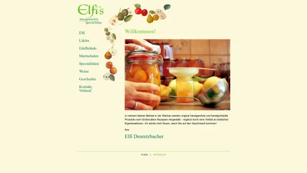 Website Screenshot: Elfi´s Hausgemachte Spezialitäten - Elfi Deuretzbacher - Date: 2023-06-14 10:47:21