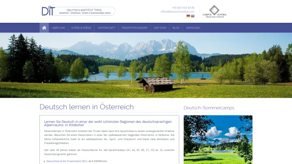 Website Screenshot: Deutsch-Institut DIT Deutsch Institut Tirol Austria learn German the Heart of Europe Austria - Deutsch lernen in Österreich inmitten der Tiroler Alpen - Date: 2023-06-22 15:00:16