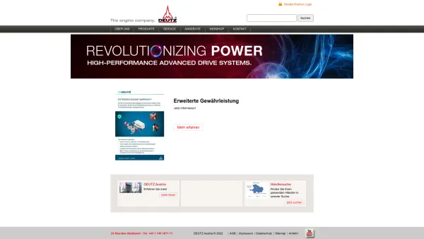 Website Screenshot: DEUTZ AG - DEUTZ Austria: Revolutionizing Power - Date: 2023-06-22 15:00:17