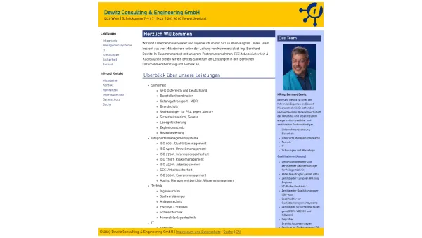 Website Screenshot: Technisches Büro Bernhard Dewitz - Dewitz Consulting & Engineering GmbH - Date: 2023-06-22 15:00:17