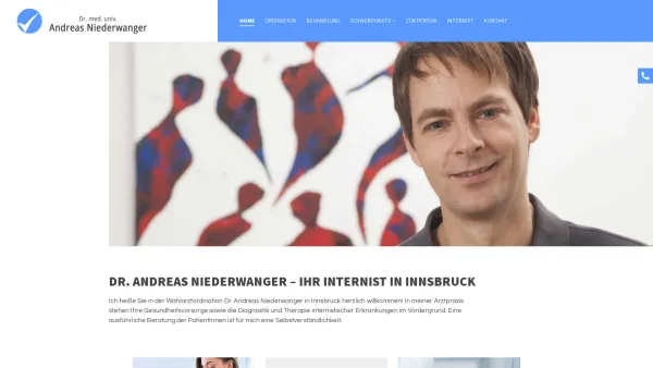 Website Screenshot: Niederwanger Andreas Dr med univ - Internist Dr. Andreas Niederwanger in Innsbruck - Date: 2023-06-26 10:26:13