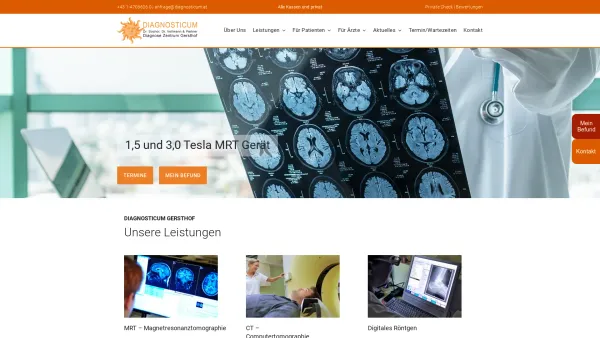 Website Screenshot: Röntgenambulatorium diagnosticum - Startseite - Diagnosezentrum Wien Gersthof – Diagnosticum Dr. Sochor - Date: 2023-06-22 15:00:17