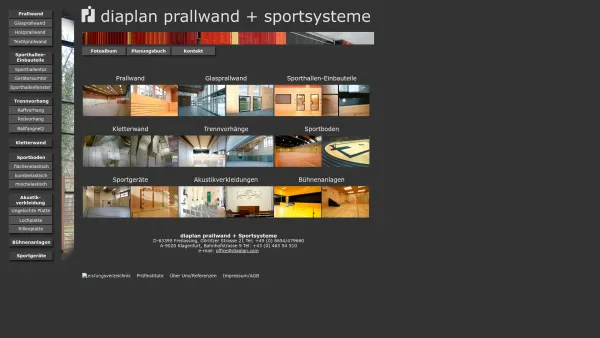 Website Screenshot: Diaplan Sporthallenausbau GmbH - Diaplan Sport-, Prallwand- und Akustiksysteme - Date: 2023-06-22 15:00:17