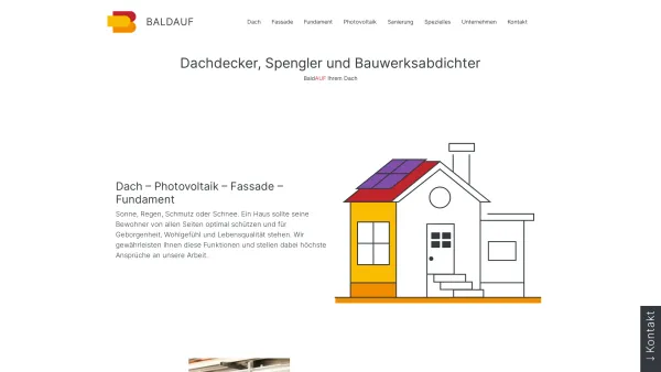 Website Screenshot: BALDAUF, DACHDECKEREI-SPENGLEREI GmbH - Dachdecker, Spengler und Bauwerksabdichter - Baldauf - Date: 2023-06-22 15:00:17