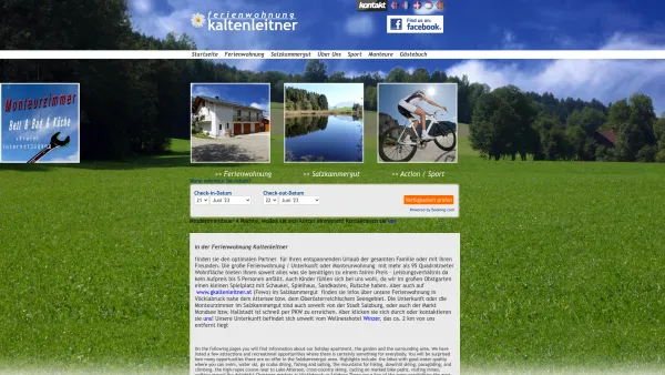 Website Screenshot: Ferienwohnung Monteurwohnung Kaltenleitner - Ferienwohnung im Salzkammergut / familienfreundlich ruhige Lage / Monteurzimmer Wohnung - Date: 2023-06-22 15:00:17