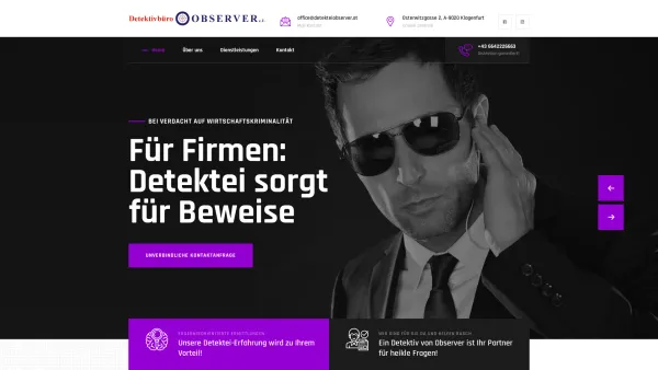 Website Screenshot: Observer - Die Detektive - Detektivbüro Observer. Ihre Experten für Ermittlungen. - Date: 2023-06-22 15:13:17