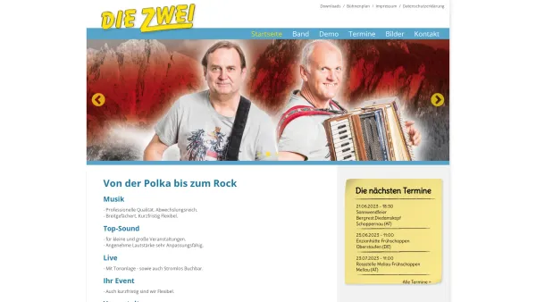 Website Screenshot: Duo Die redirect.html - Die Zwei - Frischer Wind in der Unterhaltungsmusik - Date: 2023-06-22 15:13:17