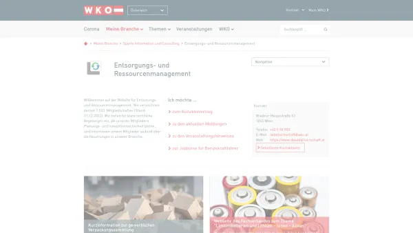 Website Screenshot: Fachverband Abfall u WKO.at FV Abfall  - Entsorgungs- und Ressourcenmanagement - WKO.at - Date: 2023-06-14 10:47:21