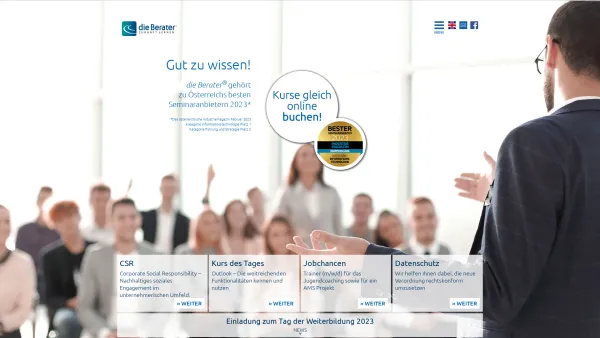 Website Screenshot: die Berater® Unternehmensberatungs GmbH - Österreichs führendes Consultingunternehmen für Aus- und Weiterbildung - die Berater - Date: 2023-06-15 16:02:34