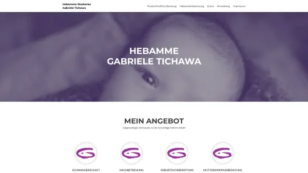 Website Screenshot: Tichawa Gabriele die hebamme - Hebamme Stockerau – Gabriele Tichawa - Date: 2023-06-15 16:02:34