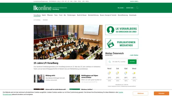 Website Screenshot: Landwirtschaftskammer Vorarlberg - Startseite | LK Vorarlberg - Date: 2023-06-14 10:39:26