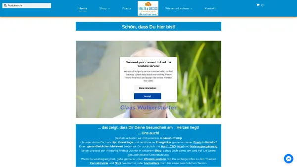 Website Screenshot: Health & Success by Wolkerstorfer - Kinesiologie plus Hanf CBD, Noni und Nahrungsergänzung - Date: 2023-06-15 16:02:34