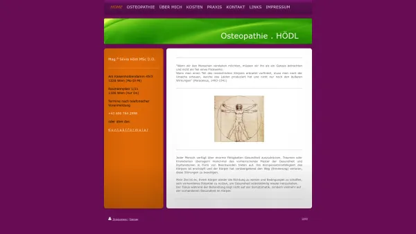 Website Screenshot: Osteopathie . HÖDL - Osteopathie . HÖDL - Wien 22, Wien 10 - Date: 2023-06-22 15:10:51