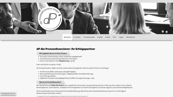 Website Screenshot: dP die Prozessfinanzierer GmbH - dP die Prozessfinanzierer - Date: 2023-06-26 10:26:13