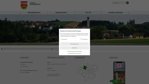 Website Screenshot: Gemeindeamt Diersbach RiS-Kommunal - Diersbach - GEM2GO WEB - HOME - Date: 2023-06-22 15:10:51