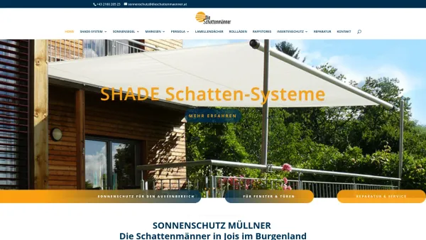 Website Screenshot: Die Schattenmänner Sonnenschutz-Müllner - Die Schattenmänner - Sonnenschutz Müllner in Jois im Burgenland - Date: 2023-06-22 15:00:17