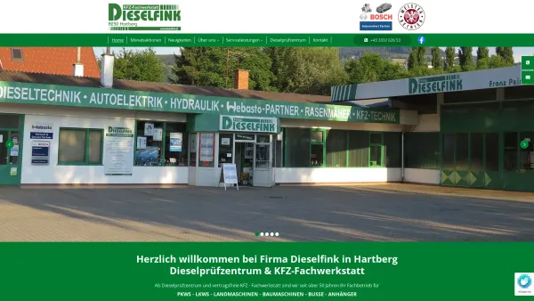Website Screenshot: Dieselfink Franz Peindl GmbH Werkstatt, Autoelektrik, Dieseltechnik, Hydraulik - Dieselfink - Ihr Dieselspezialist für alle Dieselsysteme & KFZ - Fachwerkstatt - Date: 2023-06-15 16:02:34