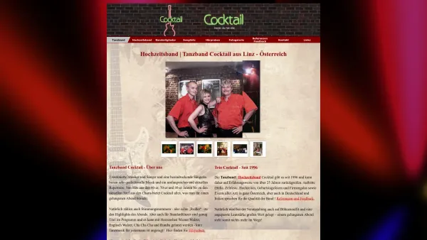 Website Screenshot: Band Cocktail - Hochzeitsband | Tanzband Cocktail aus Linz / Österreich - Date: 2023-06-22 15:00:17