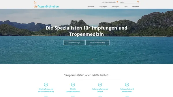 Website Screenshot: Die Tropenordination - dieTropenOrdination - Die Tropenordination: Impfungen und Tropenmedizin - Date: 2023-06-22 15:00:17
