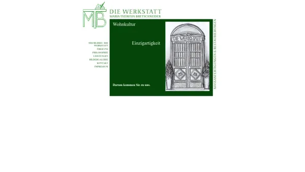 Website Screenshot: www.dieWerkstatt.at Tischlerei Bretschneider Die etwas andere Werkstatt - Tischlerei - Die Werkstatt - Date: 2023-06-22 15:00:17