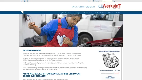 Website Screenshot: Die Werkstatt Meisterbetrieb in 1210 Wien bietet Reparatur Service und Pflege für Autos Motoräder und Fahrräder - dieWerkstatt - Date: 2023-06-14 10:39:26