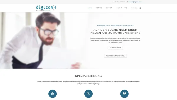 Website Screenshot: digicom - Elektro Hufnagl KEG - digicom)) - Kommunikationslösungen für Businesskunden - Home - Date: 2023-06-22 15:00:17