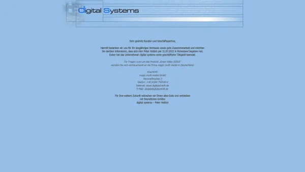 Website Screenshot: Digital Systems - digital systems - Startseite - Date: 2023-06-22 15:00:17