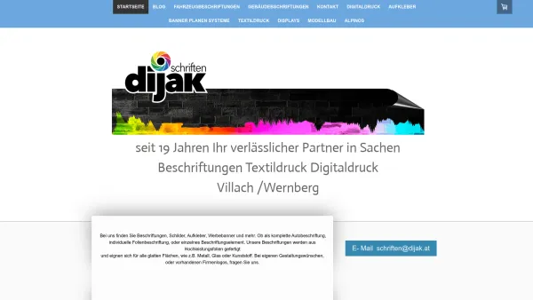 Website Screenshot: Schriften Dijak - Beschriftungen Kärnten - Autobeklebung Villach - Schriften Dijak - Date: 2023-06-22 15:10:51