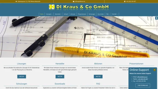 Website Screenshot: DI Kraus Co GmbH Ihr Partner für Bausoftware - DI Kraus & Co GmbH - Bausoftware, Schulungen & Dienstleistungen - Date: 2023-06-14 10:39:29