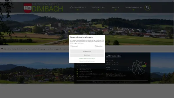Website Screenshot: Gemeindeamt des Marktes Die offizielle Website der Marktgemeinde Dimbach - Gemeinde Dimbach - Startseite - Date: 2023-06-22 15:10:51
