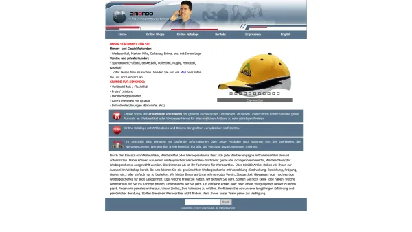 Website Screenshot: Dimondo AG - Dimondo Homepage - Werbeartikel, Werbemittel, Sportartikel - Date: 2023-06-14 10:37:32