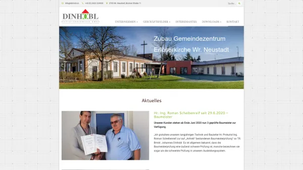 Website Screenshot: Dinhobl Bauunternehmung GmbH - Startseite - Dinhobl Bauunternehmung GmbH - Date: 2023-06-22 15:10:51
