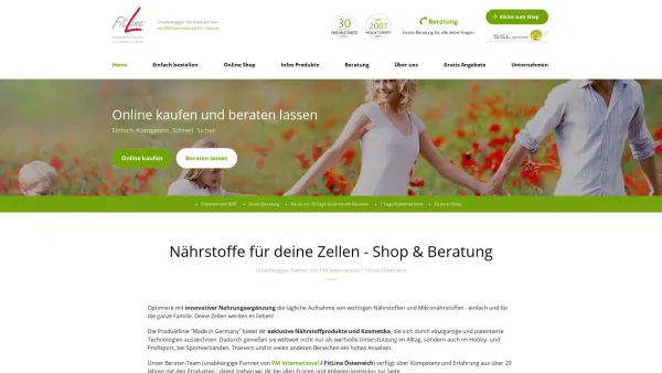 Website Screenshot: FitLine Vertrieb Online und Beratung Österreich - FitLine Shop ▷ Online kaufen PM International Österreich - Date: 2023-06-26 10:26:13