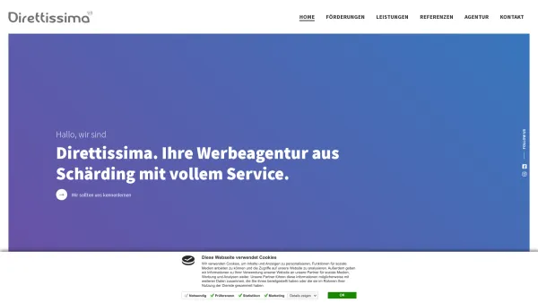 Website Screenshot: Werbeagentur Direttissima - Werbeagentur Direttissima Schärding - Print & Online - Date: 2023-06-22 15:11:10