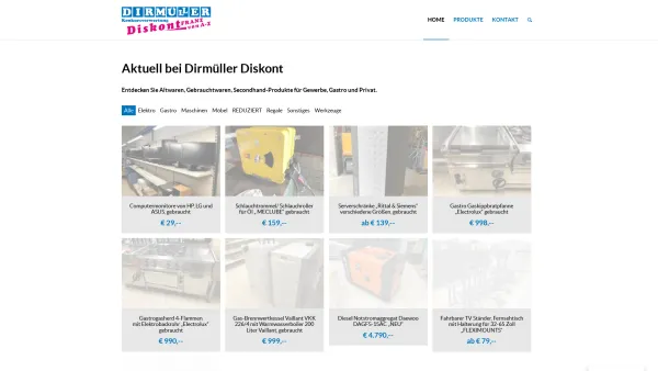 Website Screenshot: Dirmüller DISKONTFRANZ von A-Z - Altwaren, Gebrauchtwaren, Secondhand bei Dirmüller Diskont - Date: 2023-06-22 15:11:10