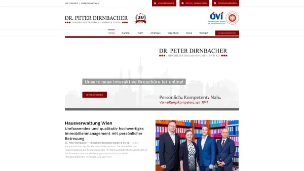 Website Screenshot: Immobilientreuhandkanzlei - Dr. Peter Dirnbacher, Claus C Dirnbacher - Hausverwaltung Wien | Dr. Peter Dirnbacher - Date: 2023-06-14 10:37:13
