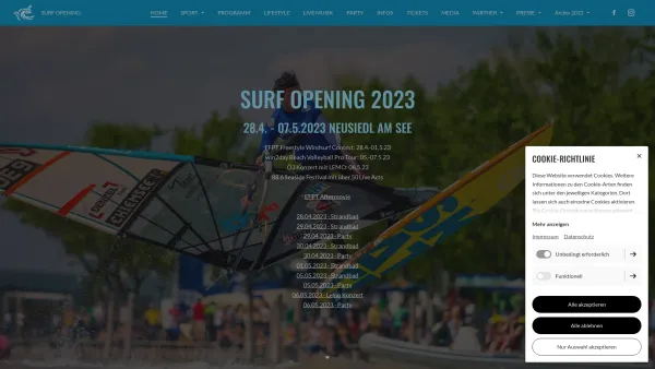 Website Screenshot: || DMG || www.dmg.at - Sport, Lifestyle, Musik & Party | Surf Worldcup Neusiedler See - Date: 2023-06-22 15:00:17