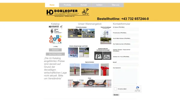 Website Screenshot: HD Doblhofer GmbH & Co KG - Bestellhotline: +43 732 657244-0 - Date: 2023-06-22 15:00:18